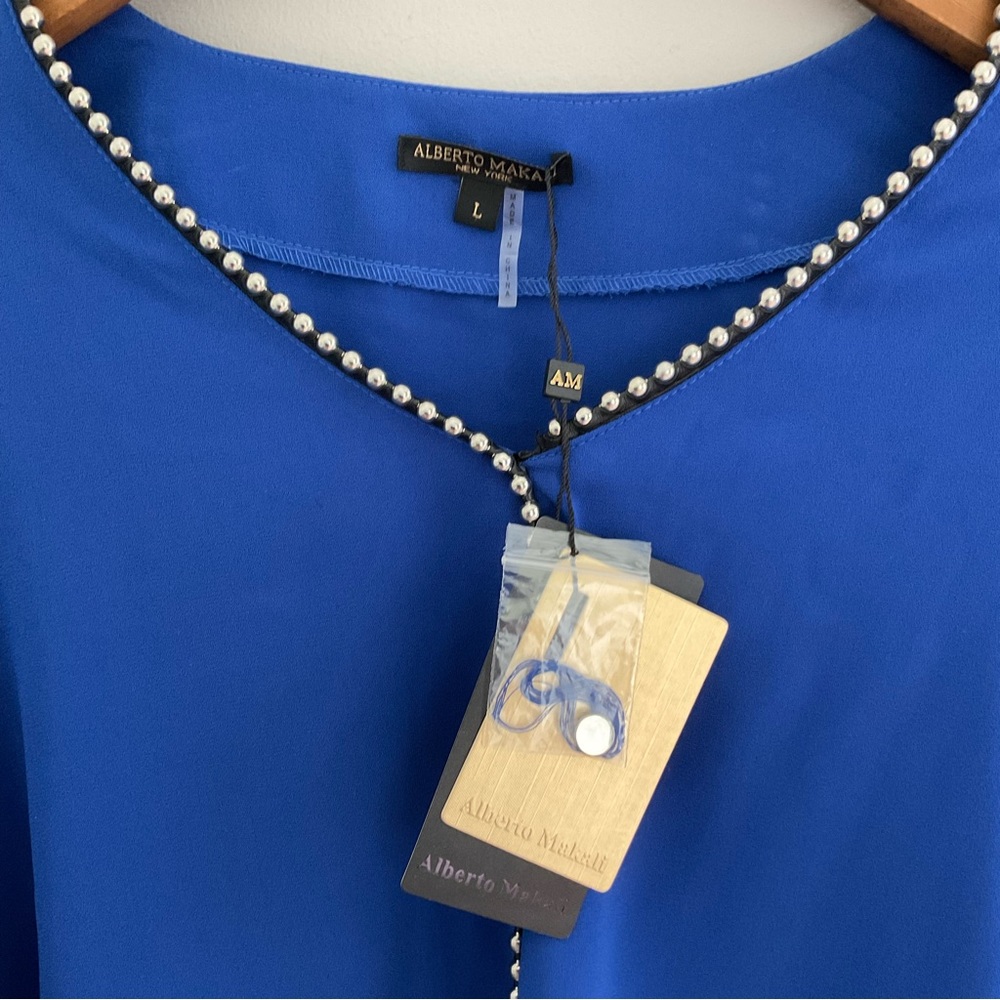 Alberto Makali, size L, cobalt blue long-sleeve top, NWT - Picture 6 of 9